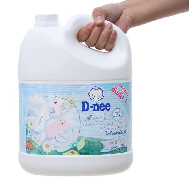 Nước giặt cho bé D-nee Lively trắng phấn thơm can 3 lít - Hàng chính hãng