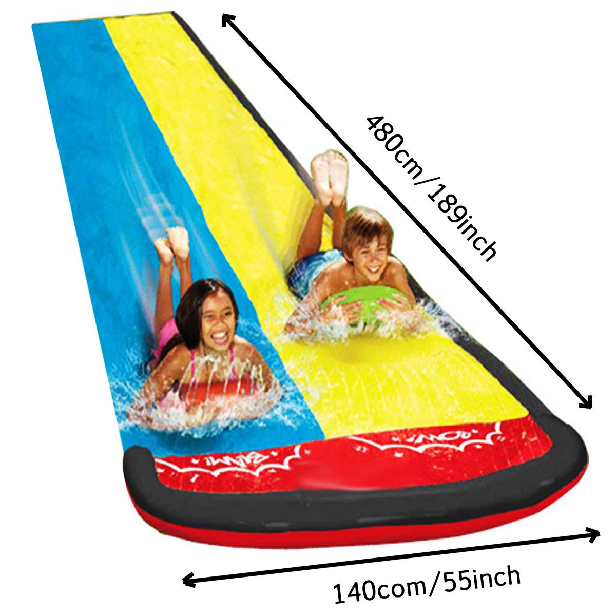 Thảm Trượt Công Viên Nước Tại Nhà Cho Bé Vui Chơi Double Slide Water Park Home (4,8 x 1,4m)