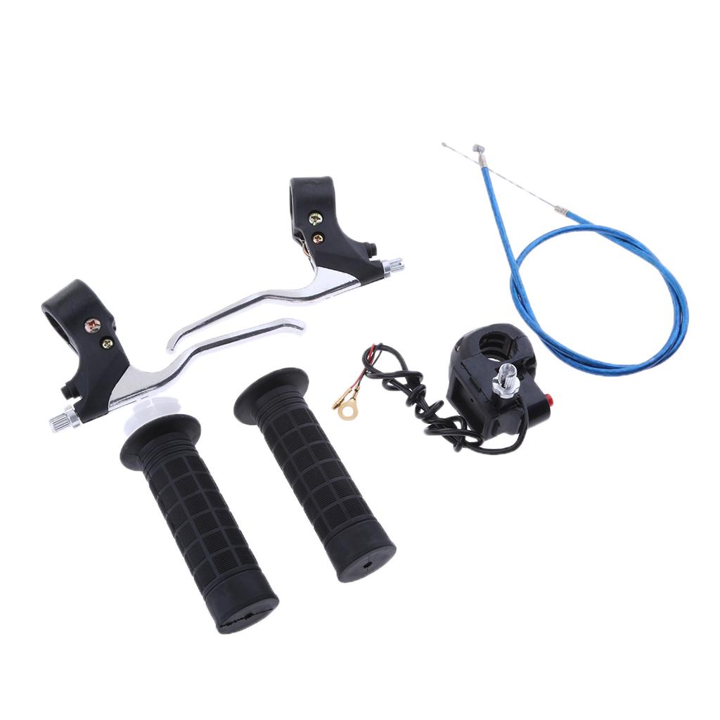 47cc 49cc 7/8" Handle Grips Kill Switch Throttle Cable Brake Levers Set