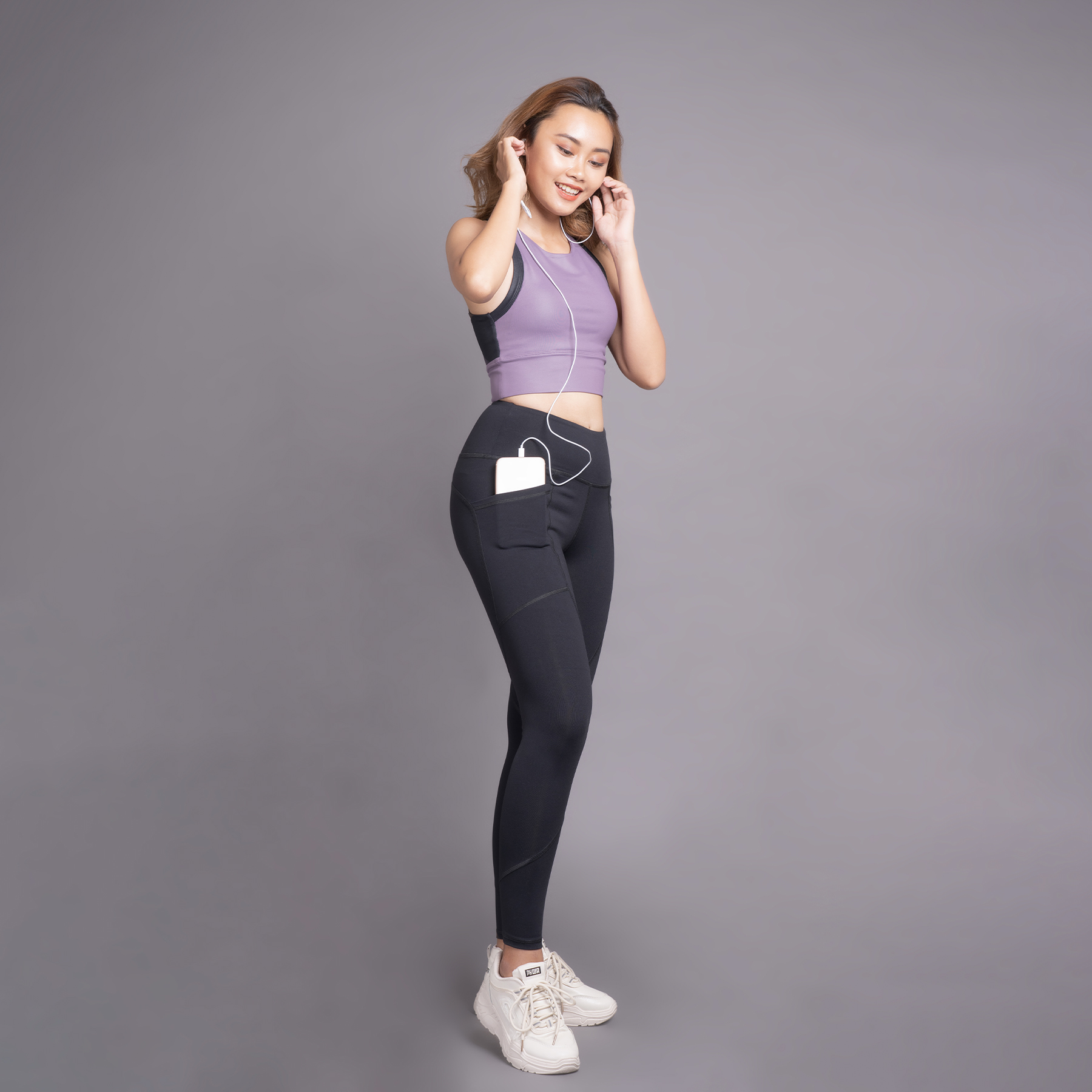 Áo tập Yoga Gym Croptop cho nữ Hibi Sports Mã CR805 có mút nâng ngực bên trong