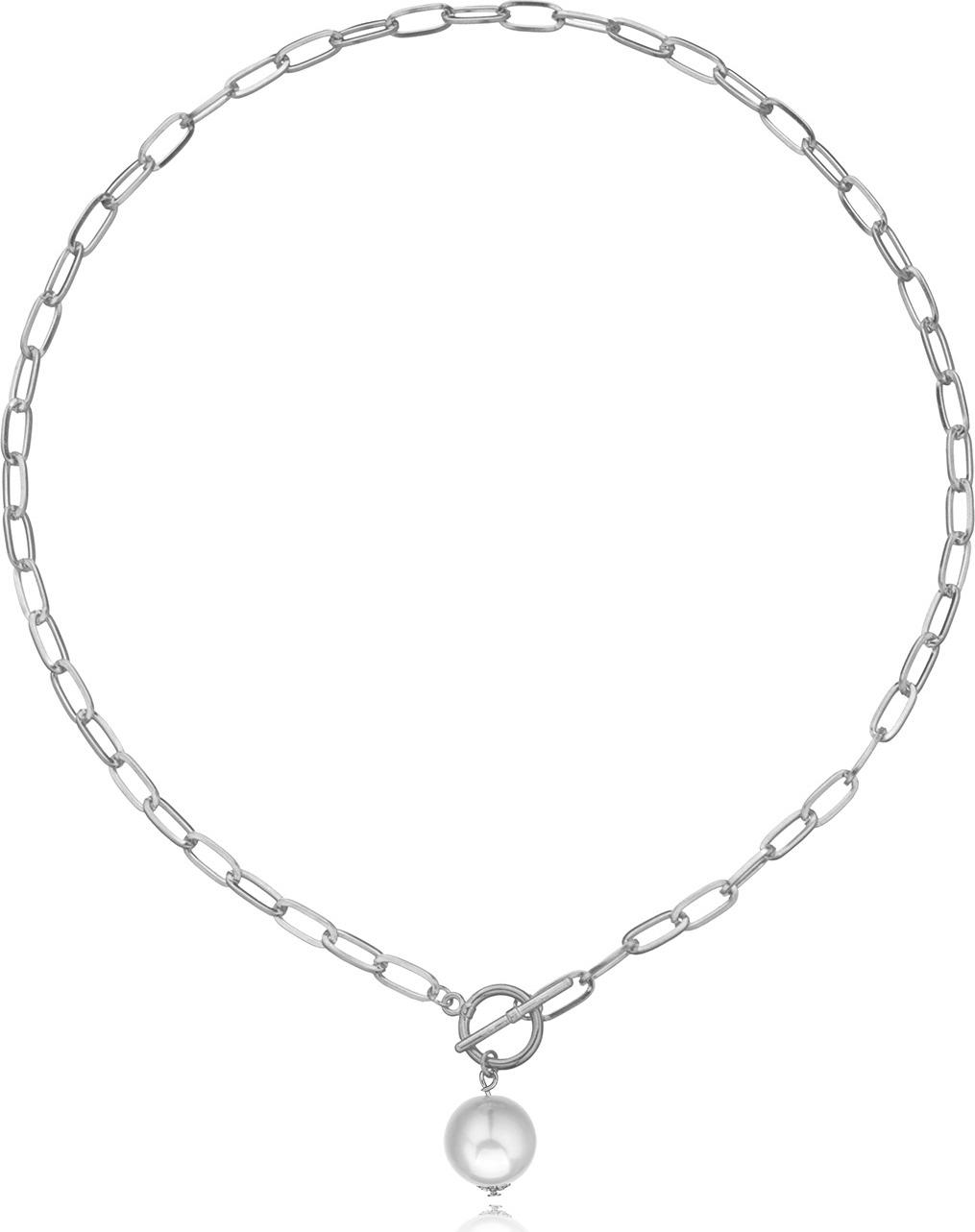 Vòng cổ titan mix ngọc trai sành điệu