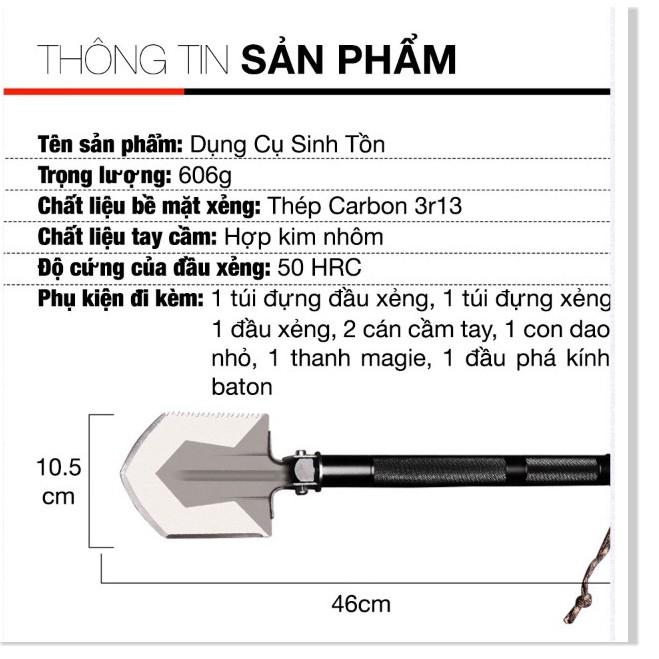 Xẻng chuyên dụng cắm trại 4 in 1