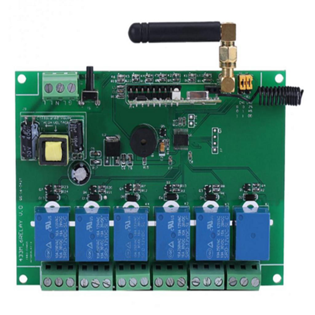 110-240V Relay Module 6 Channel RF Relay Board With Remote Control Switch