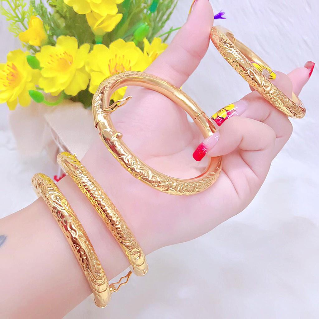 Vòng Tay Nữ Bọng Khóa Gài Mạ Vàng 24K