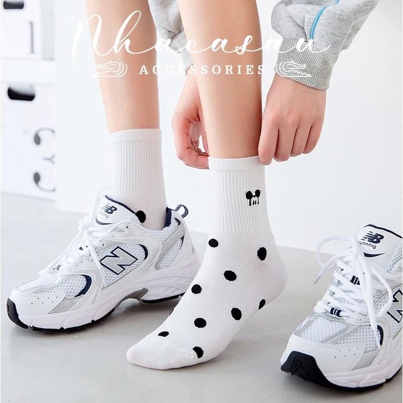 Tất Vớ Nam Nữ Cổ Cao Họa Tiết Mickey Siêu Đáng Yêu Nhà Cá Sấu