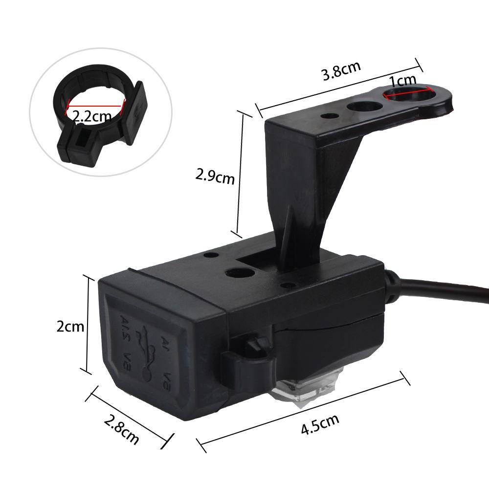 For Phone Mobile Handlebar Or Mirror Waterproof 5V 3.1A Adapter Dual USB Port Motorbike Motorcycle Charger Power Supply Socket 12V