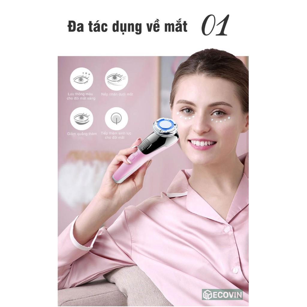 Máy Massage Mặt ION Nóng Lạnh Cầm Tay, Mát Xa Nâng Cơ Mặt, Đẩy Dưỡng Chất FREESHIP