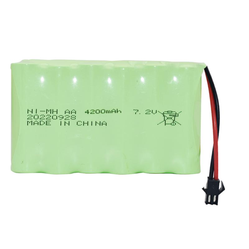 7.2v 4200mAh Pin Nimh AA Cho Rc đồ chơi Xe Ô Tô Xe Tăng Robot Súng Nâng Cấp Gói Pin 3000mah Cho Thuyền Rc 7.2V Có Thể Sạc Lại Màu sắc: 1 CÁI