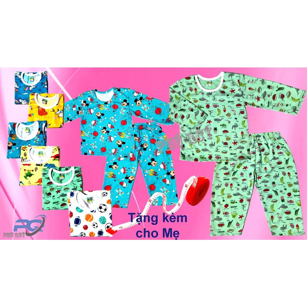 Đồ Bộ Dài Tay Cổ Tròn Thun Cotton cho Bé