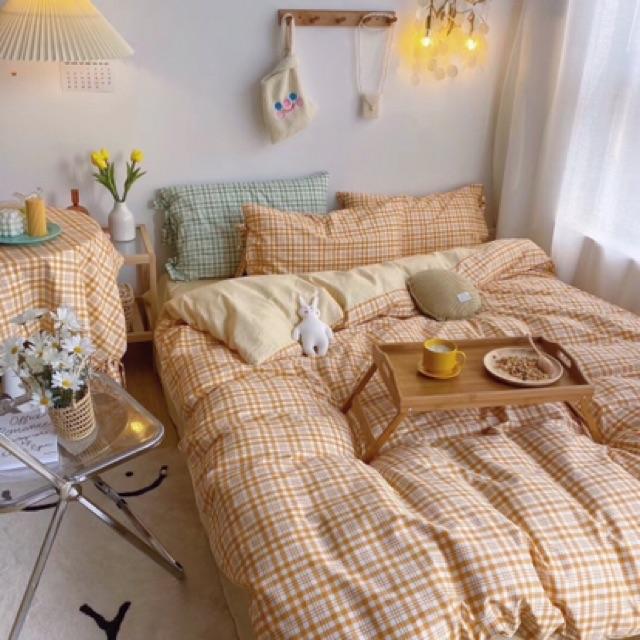 Set Cotton Hàn Quốc Living Dây Nơ Hàng Nhập Khẩu Cao Cấp 4 Món