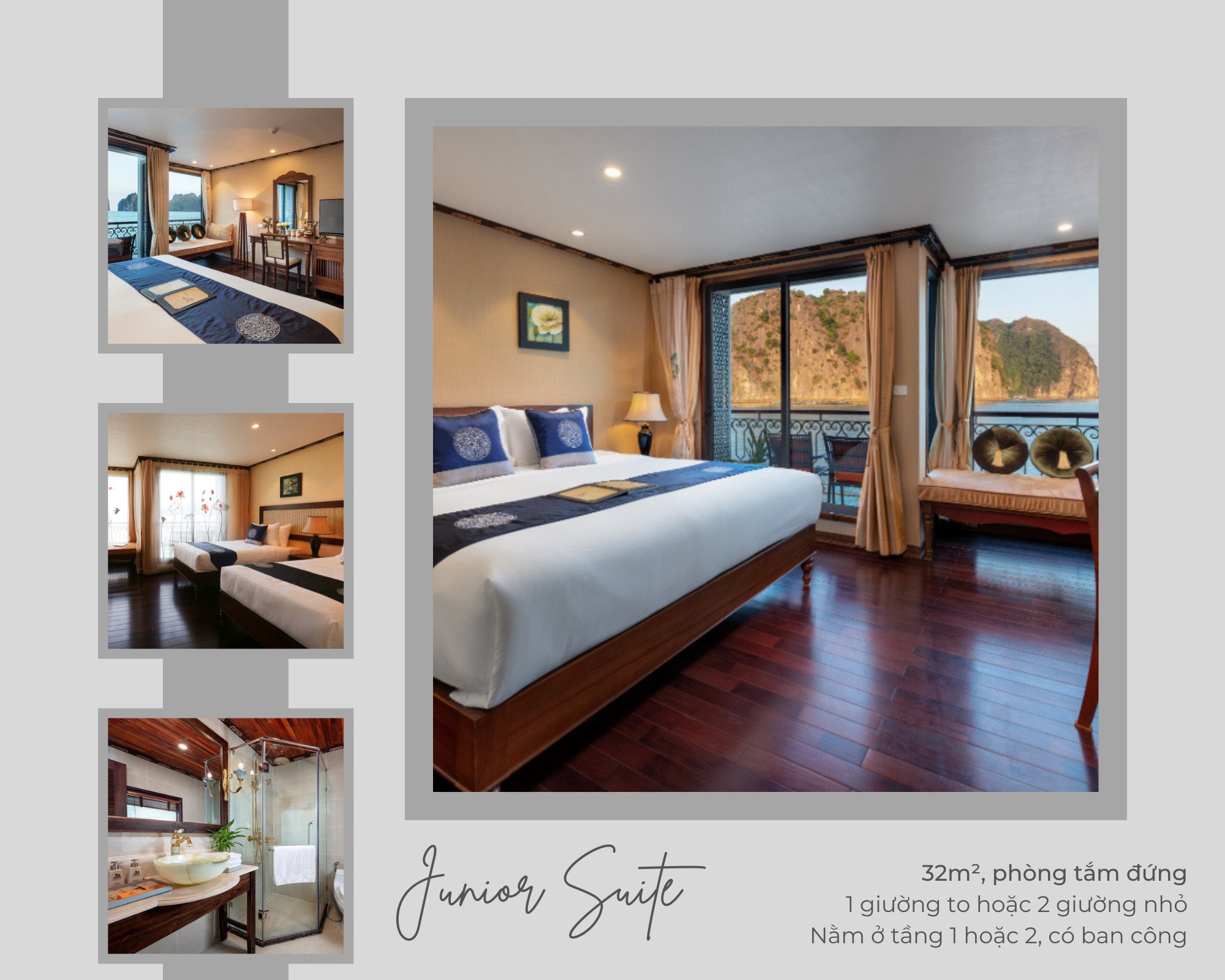 Du Thuyền Indochine Cruise 5* Hạ Long 2N1Đ, Khởi Hành Hàng Ngày