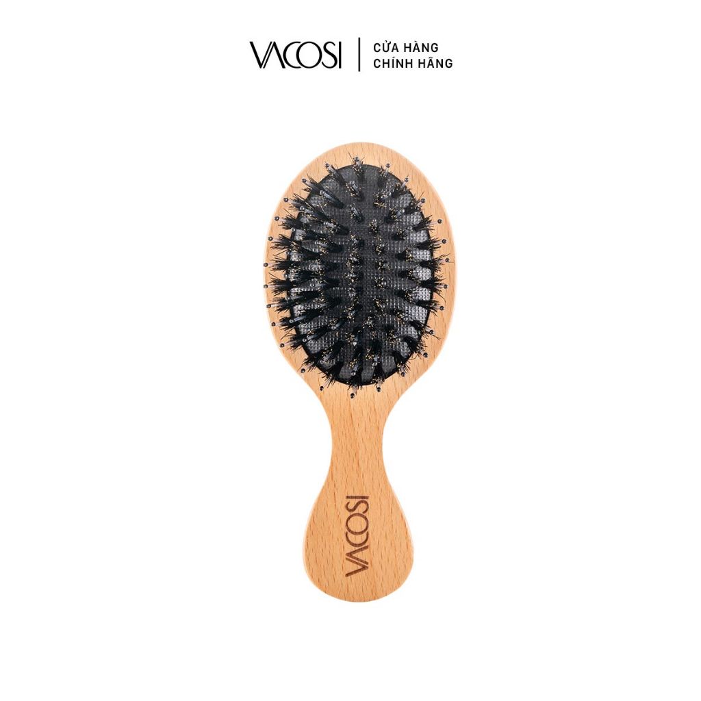 Lược gỗ massage chống tĩnh điện, làm bóng tóc VACOSI Hair Brush Mini size - C01