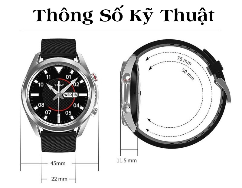 Đồng hồ thông minh DT91 nghe gọi giá rẻ , Thay đổi hình nền cá nhân tùy ý , nhận thông báo app , ngôn ngữ Tiếng Việt + Anh