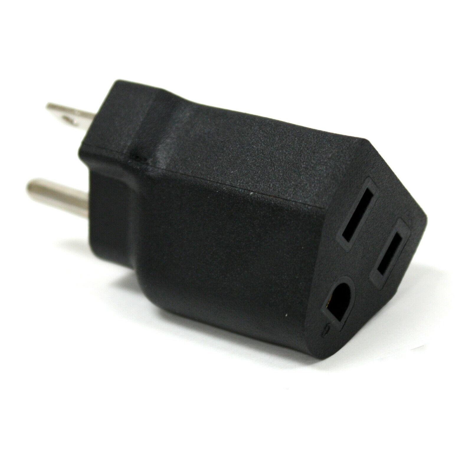2xPortable 110-120V to 220-240V Plug Adapter Black 6-15R To 5-15R