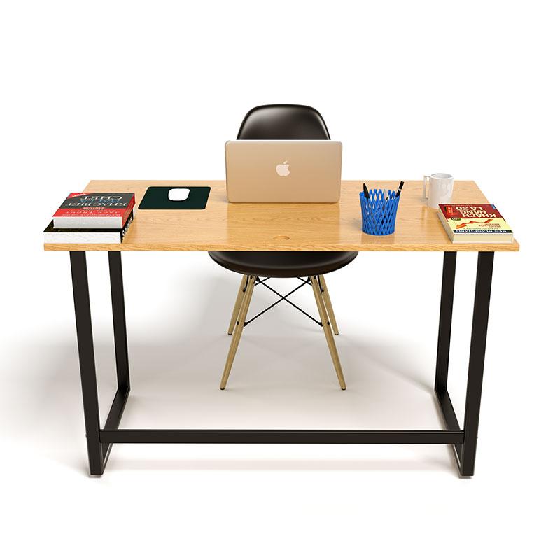 Bộ Bàn OakF Vân Sồi Chân Đen Và Ghế Eames Chân Gỗ Đen IBIE TOOAFO12B-EAMSB