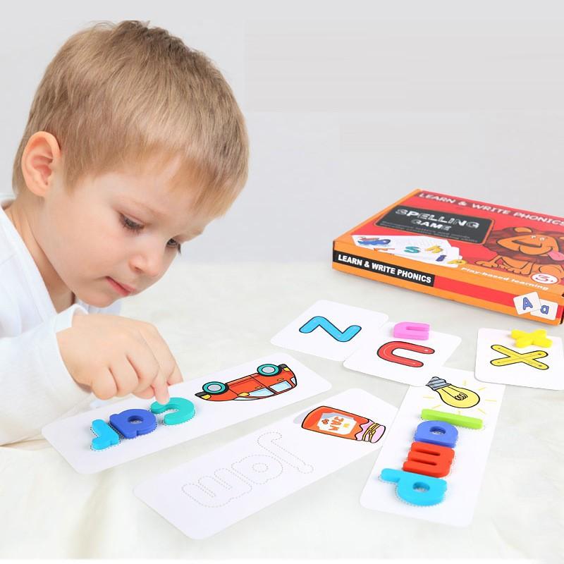 Chữ Cái Tiếng Anh,bộ 52 thẻ học ghép chữ- Đồ chơi phát triển tư duy cho bé