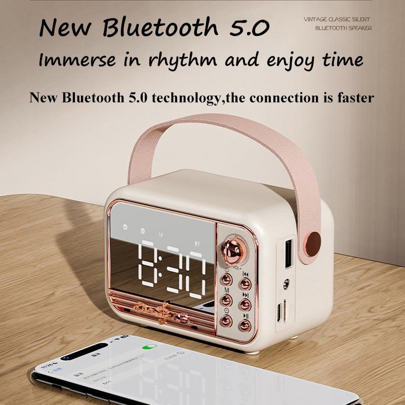 Âm thanh vòm 3D mới di động loa micro không dây di động thiết lập thẻ phát thanh âm thanh ngoài trời bluetooth thẻ DIY Home 2023 Color: Pink with Mic