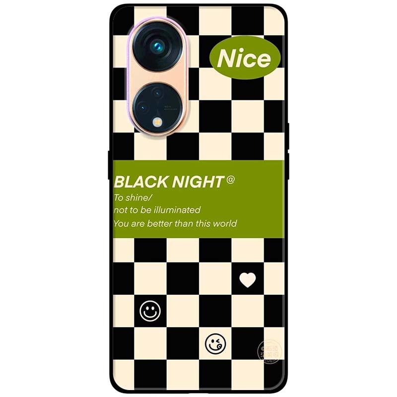 Ốp lưng dành cho Oppo Reno 8T 4G - Reno 8T 5G - Reno 10 5G - Reno 10 Pro 5G - Đêm Đen Ô Vuông - Hàng Chính Hãng