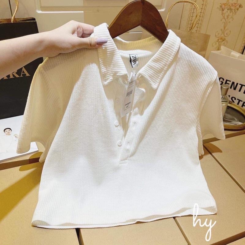 Áo polo croptop hàng ên dáng cực kì Vải dư lạ mắt mặc dãn và mát nha