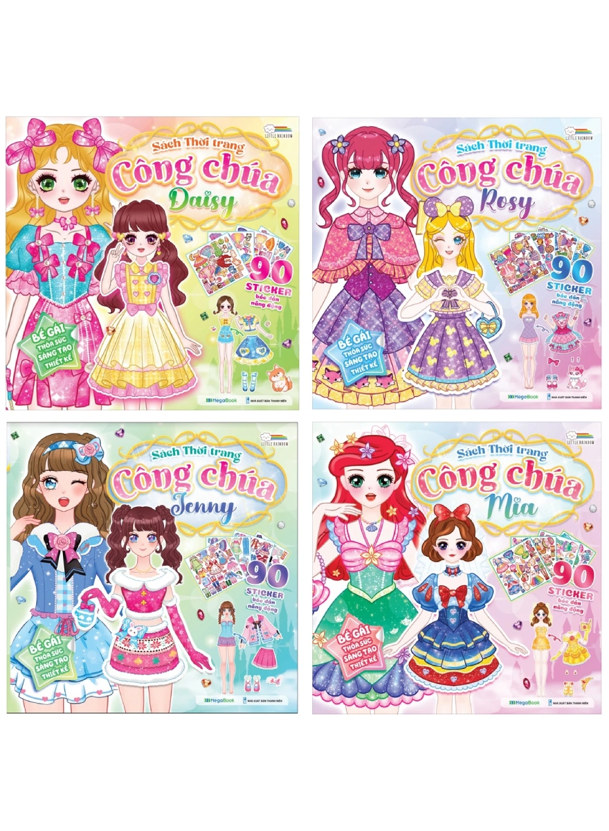 Combo Sách Thời Trang Công Chúa Daisy, Mia, Jenny, Rosy (Bộ 4 Cuốn) - MEGA
