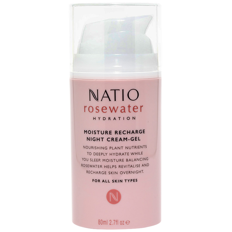 Gel Kem Dưỡng Ẩm Da Ban Đêm Natio Rosewater Hydration Moisture Recharge Night Cream-Gel 80ml