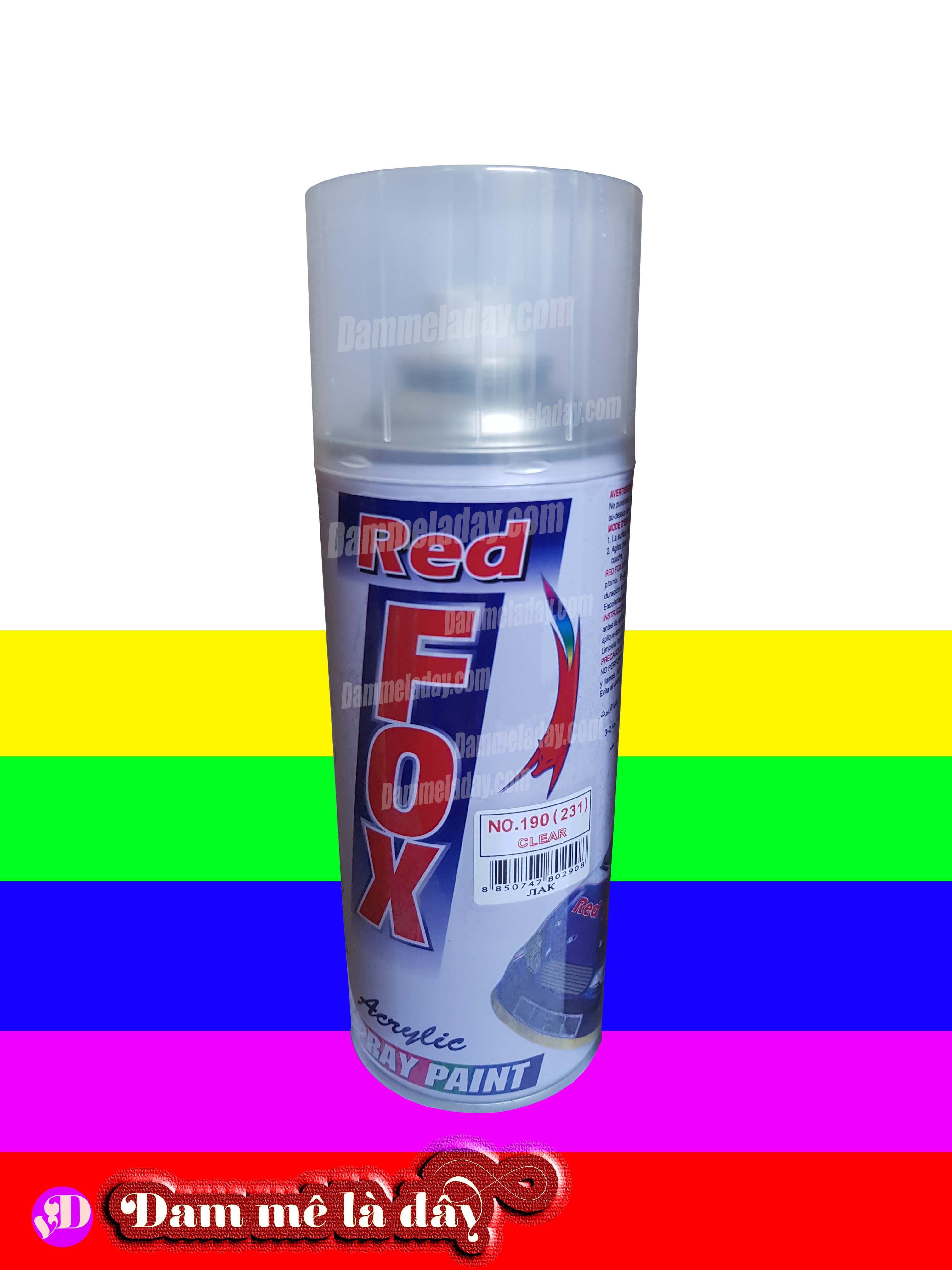 Sơn trong suốt bảo vệ lớp sơn cao cấp Bosny - Redfox - dung tích 400ml - Thái Lan