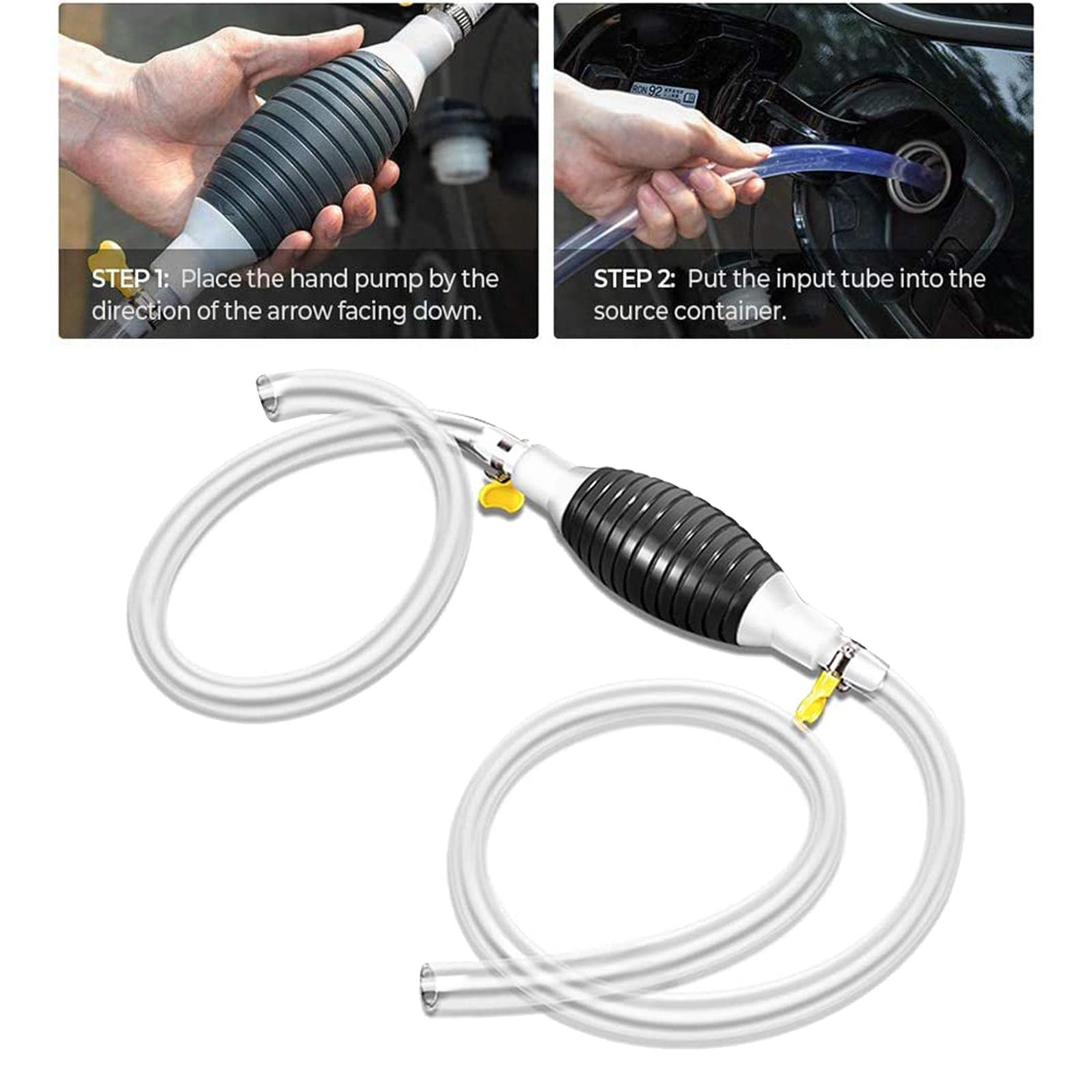 Manual Fuel Transfer Pump for Gas Gasoline Petrol Oil Liquid Water 150cm