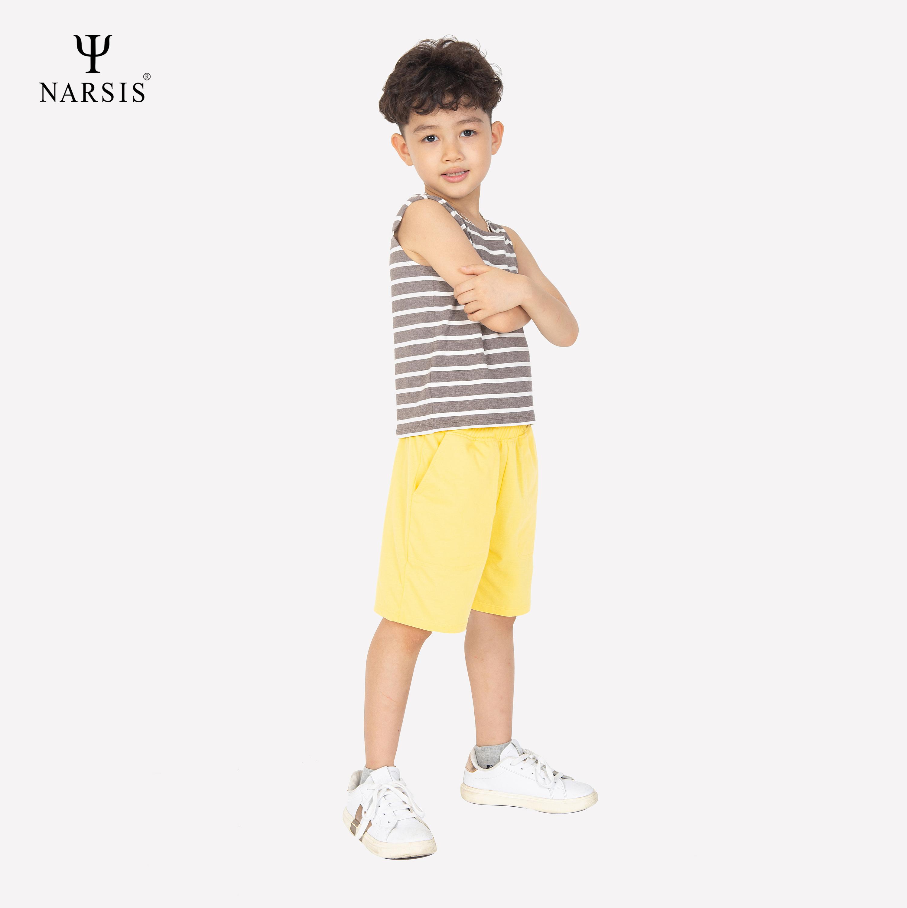 Quần Shorts bé trai Narsis KS1008 chất liệu Cotton màu vàng sáng