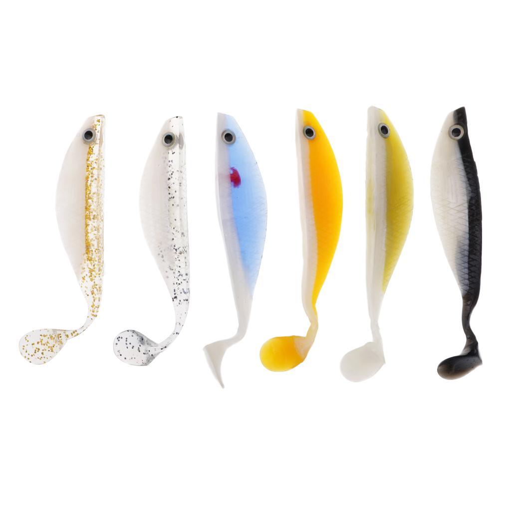 6pcs Soft Plastic Fishing Lure Bass Bait Artificial Bait Tackle 11.5cm/11g Made of high quality material durable to use