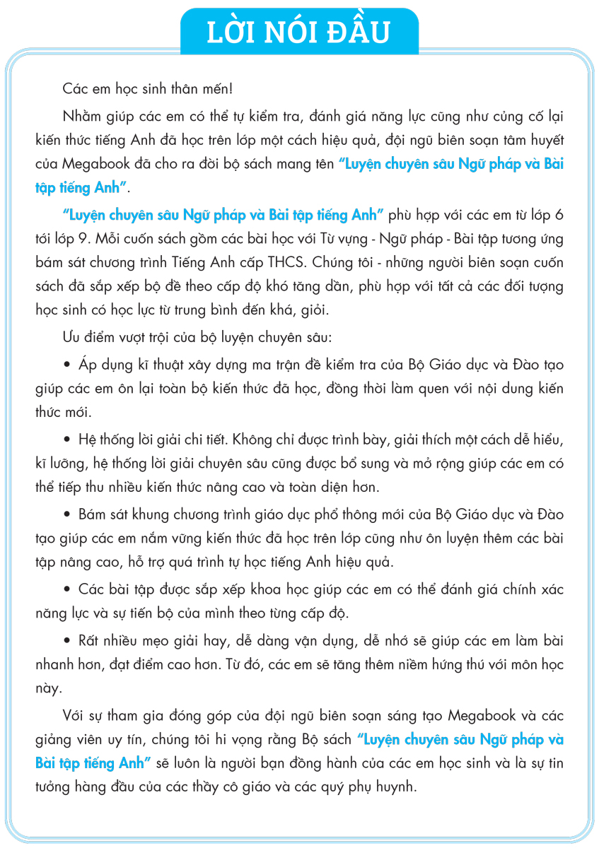 Luyện Chuyên Sâu Ngữ Pháp Và Bài Tập Tiếng Anh 6 - Tập 1 (Theo Chương Trình Global Success) _MEGA