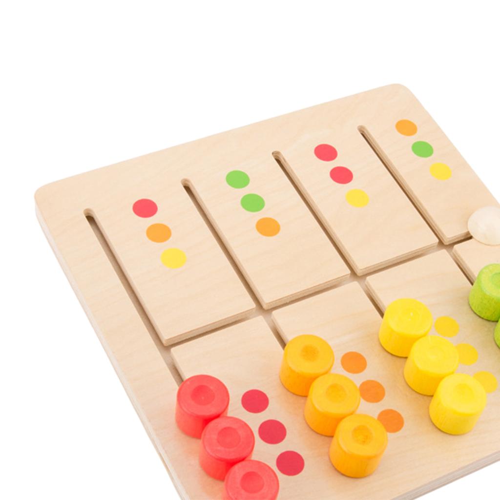 Kids Wooden Balance Board Stacking Blocks Color Sorter Maze Learning Toy