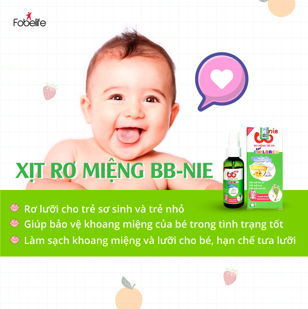 Chai Xịt Rơ Lưỡi Miệng Thiên Nhiên An Toàn Cho Bé Vị Dâu Cam BBNIE ( Chai 40 ml )