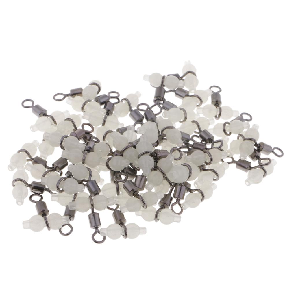 50x Luminous Gourd Rolling Swivel 3 Way Cross Line Connector Sea Fishing S