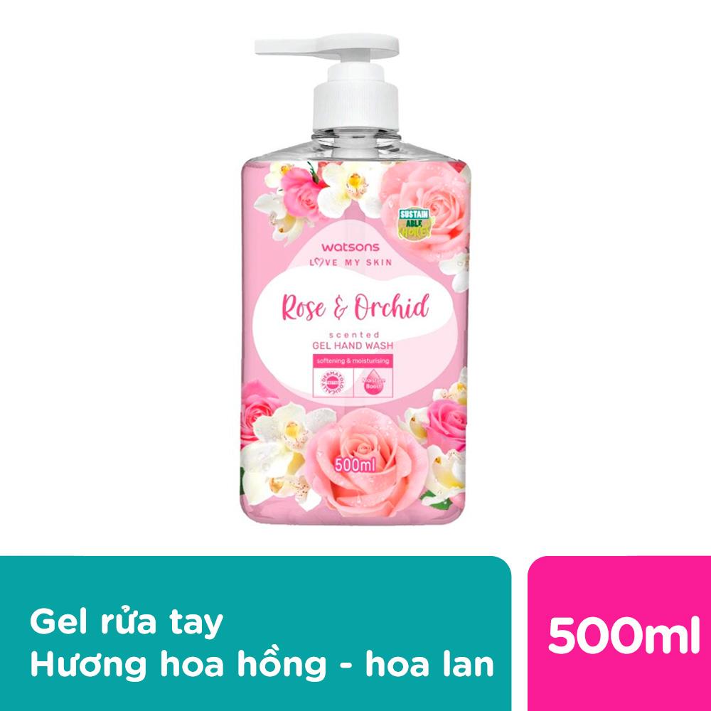 Gel Rửa Tay Watsons Love My Skin Rose Orchid Scented Gel Hand Wash 500ml