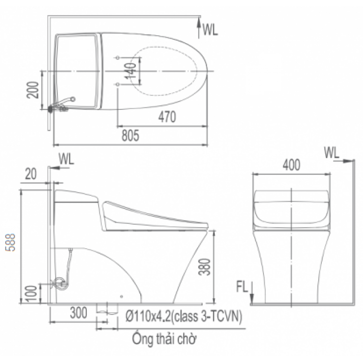 Bồn Cầu Thông Minh INAX AC-1017R+CW-KA22AVN