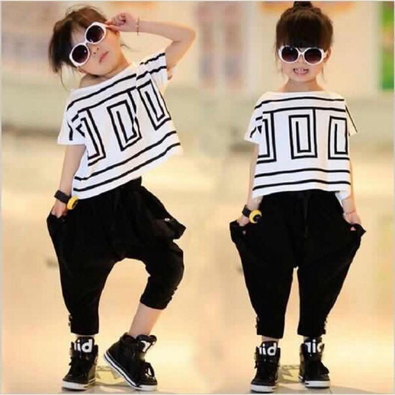 Đồ bộ bé gái, hiphop cho bé gái, hiphop dance girl,set bộ bé gái,set trang phục trẻ em,quần áo biểu diễn bé gái