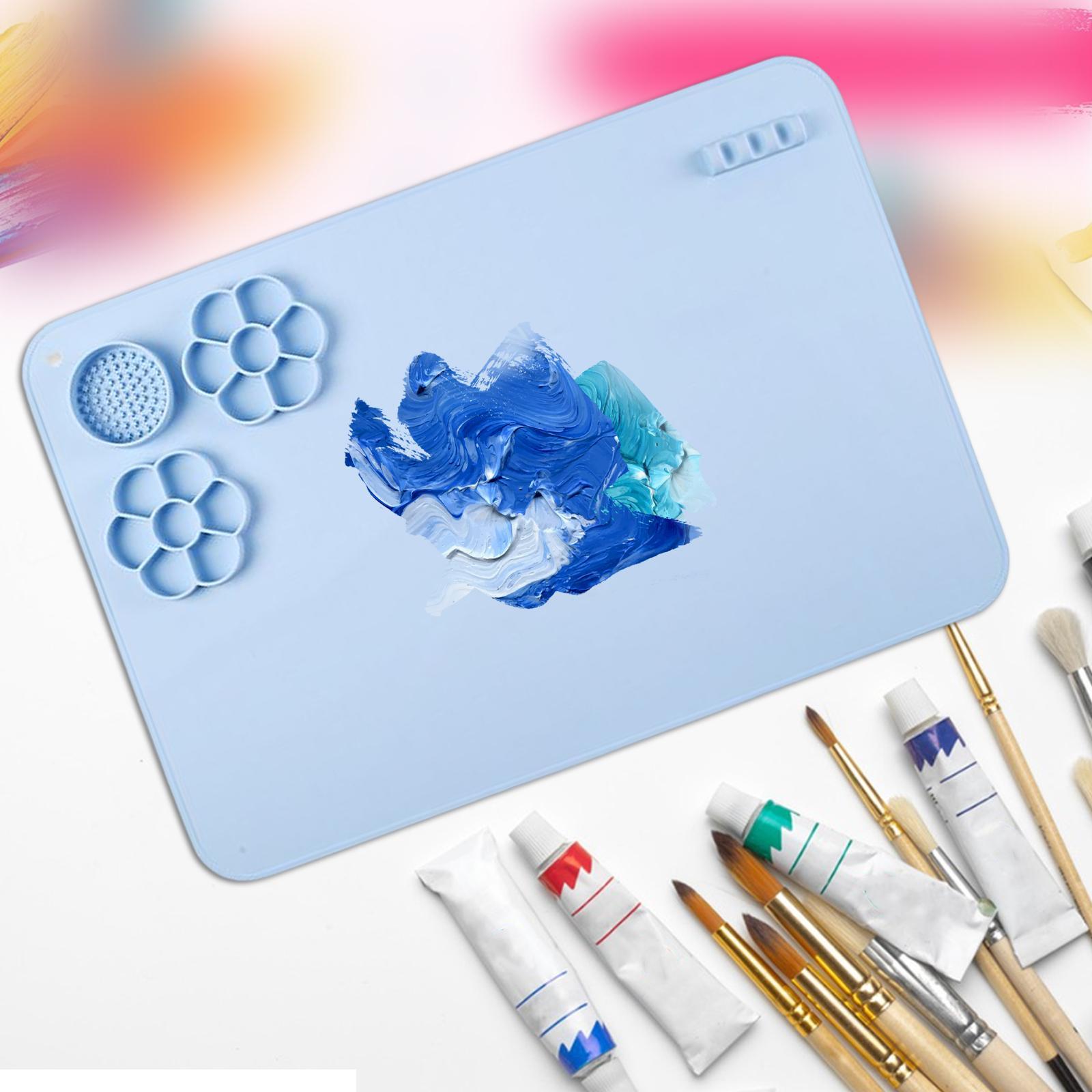 Silicone Mat for Resin Casting Silicone Craft Mat Brush Rack Epoxy Making Tool Handmade Washable Silicone Painting Mat for Painting Crafting
