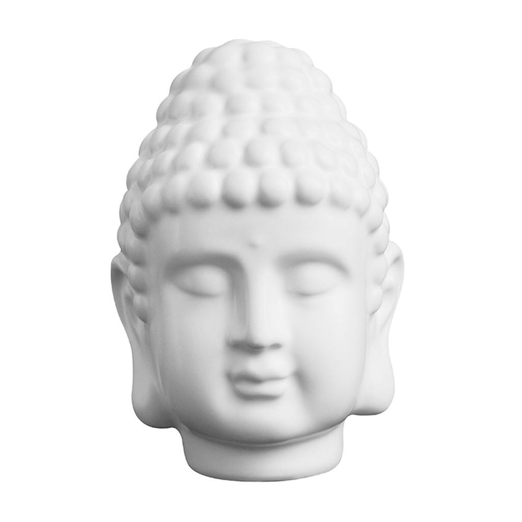 Meditating Buddha Head Statue Home Outdoor Garden Patio Deck Porch Art Decor