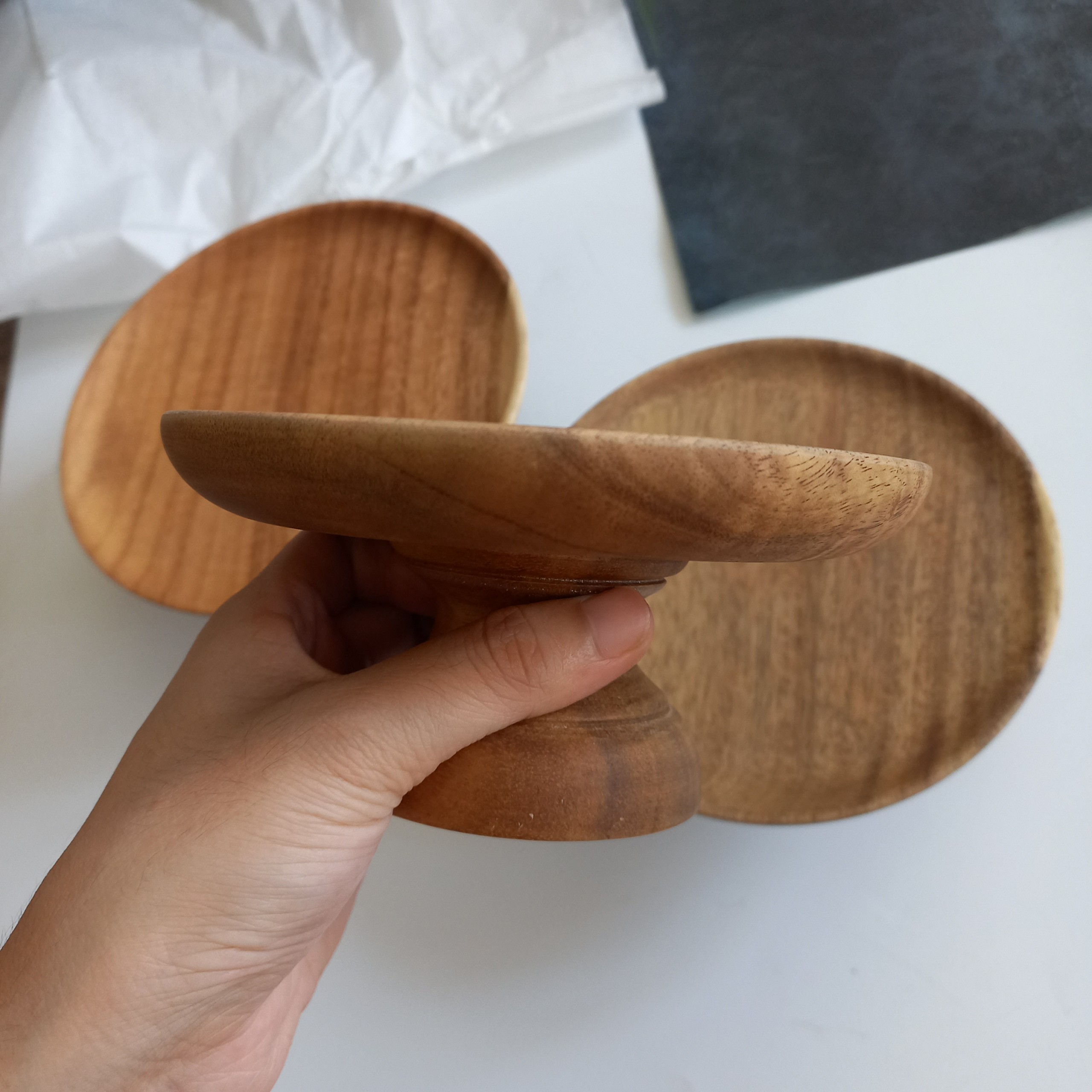 Mâm Bồng, Đĩa Cao Gỗ Keo Đựng Bánh Kem, Hoa Qủa, Cake Stand Decor Chụp Ảnh
