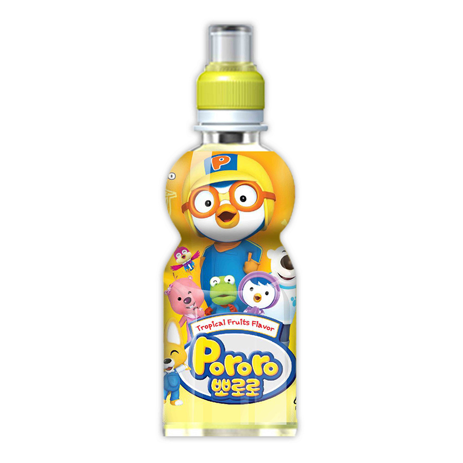 Thùng 24 Chai Nước Uống Pororo Hương Vị Trái Cây Nhiệt Đới 235ml