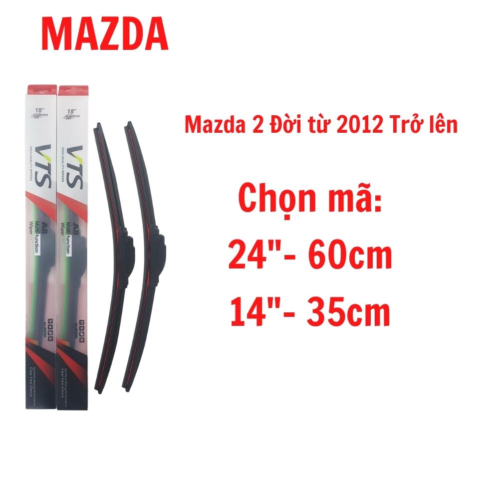 Bộ cần gạt mưa Silicon thanh mềm VTS dành cho xa Mazda: Premacy, BT50, CX5,9; Mazda 2,3,6