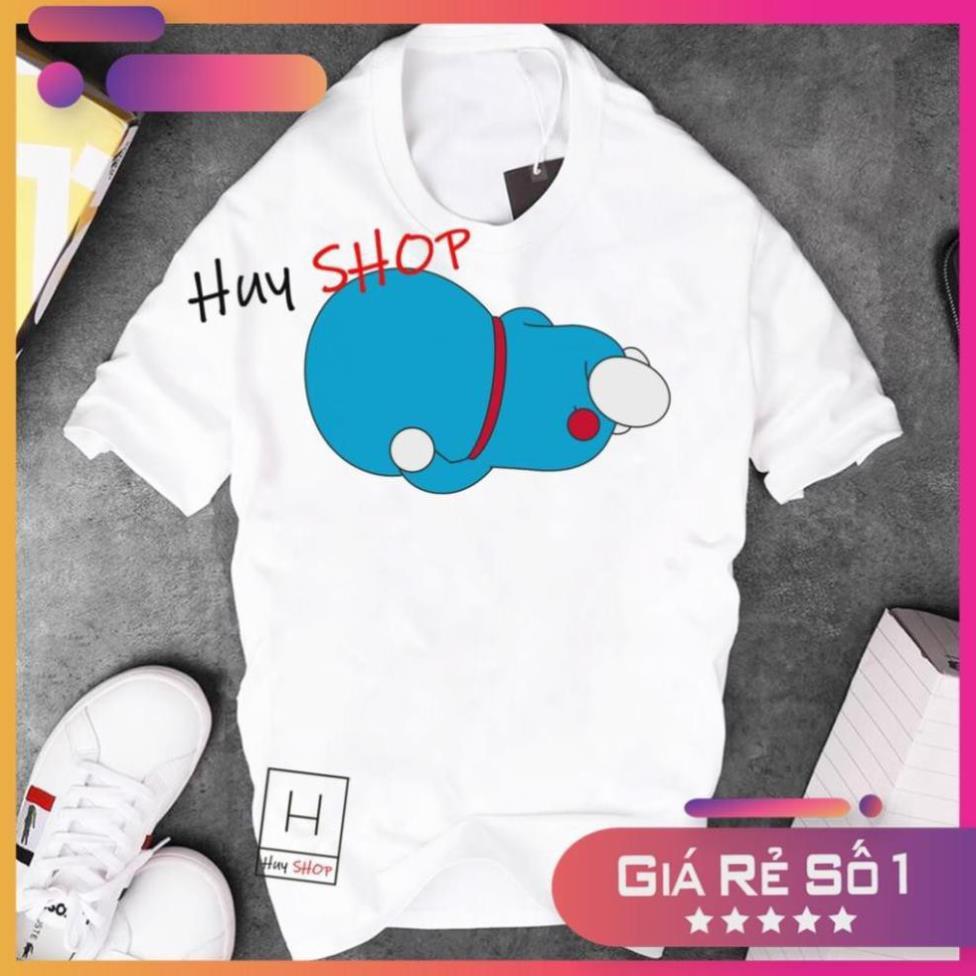 SIÊU PHẨM Áo Thun Doraemon Nữ Nam Trắng Full Size Cotton Mẫu Mới Áo thun Hàn Quốc Unisex - Áo thun tay lỡ 607