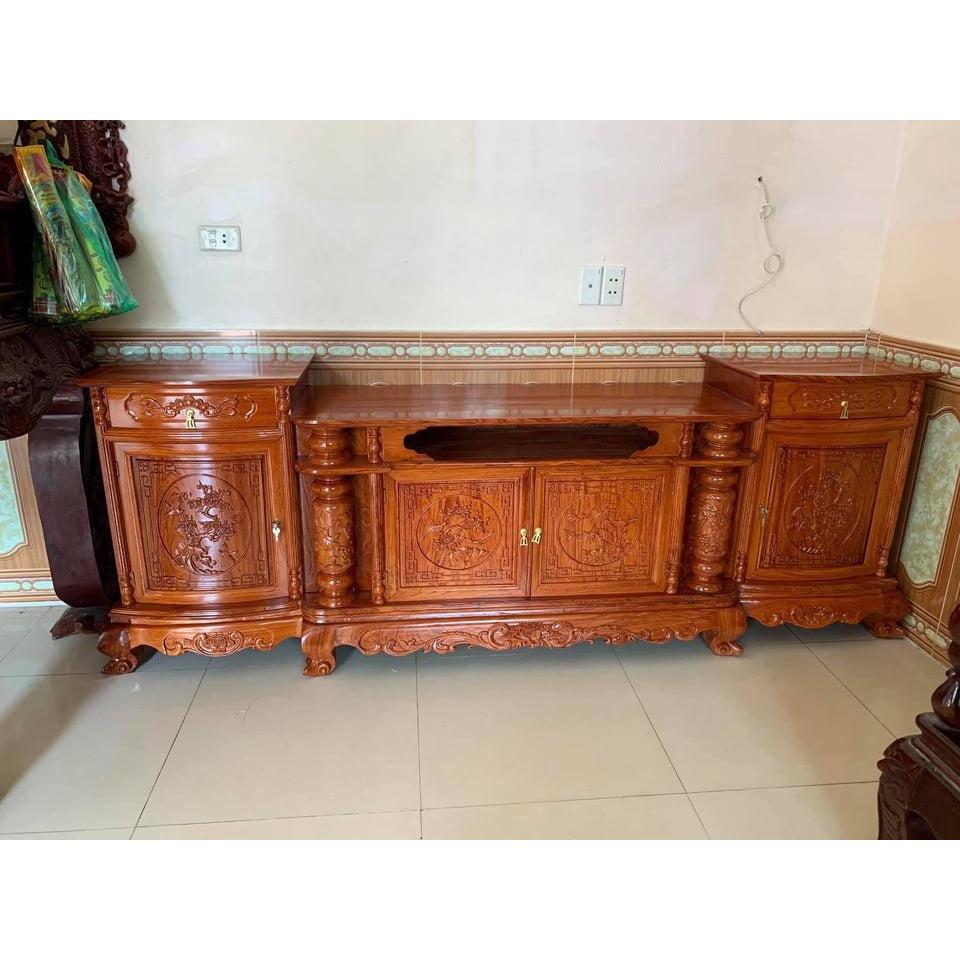 Kệ ti vi phòng khách gỗ gõ đỏ
