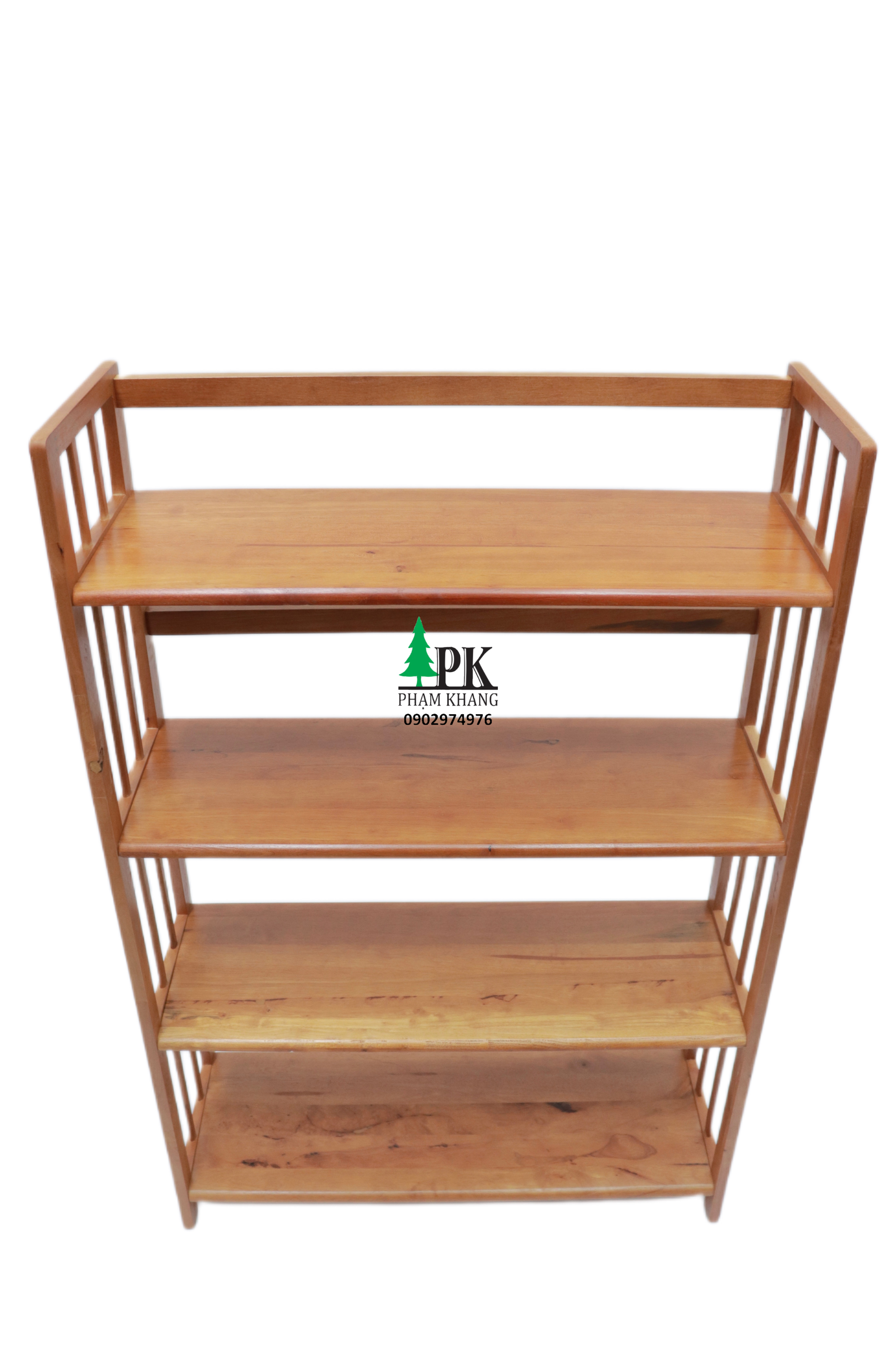 Kệ sách 4 tầng rộng 100 cm Start Decor - Gỗ cao su tự nhiên - Màu Gỗ Tự Nhiên/ Vàng Cherry