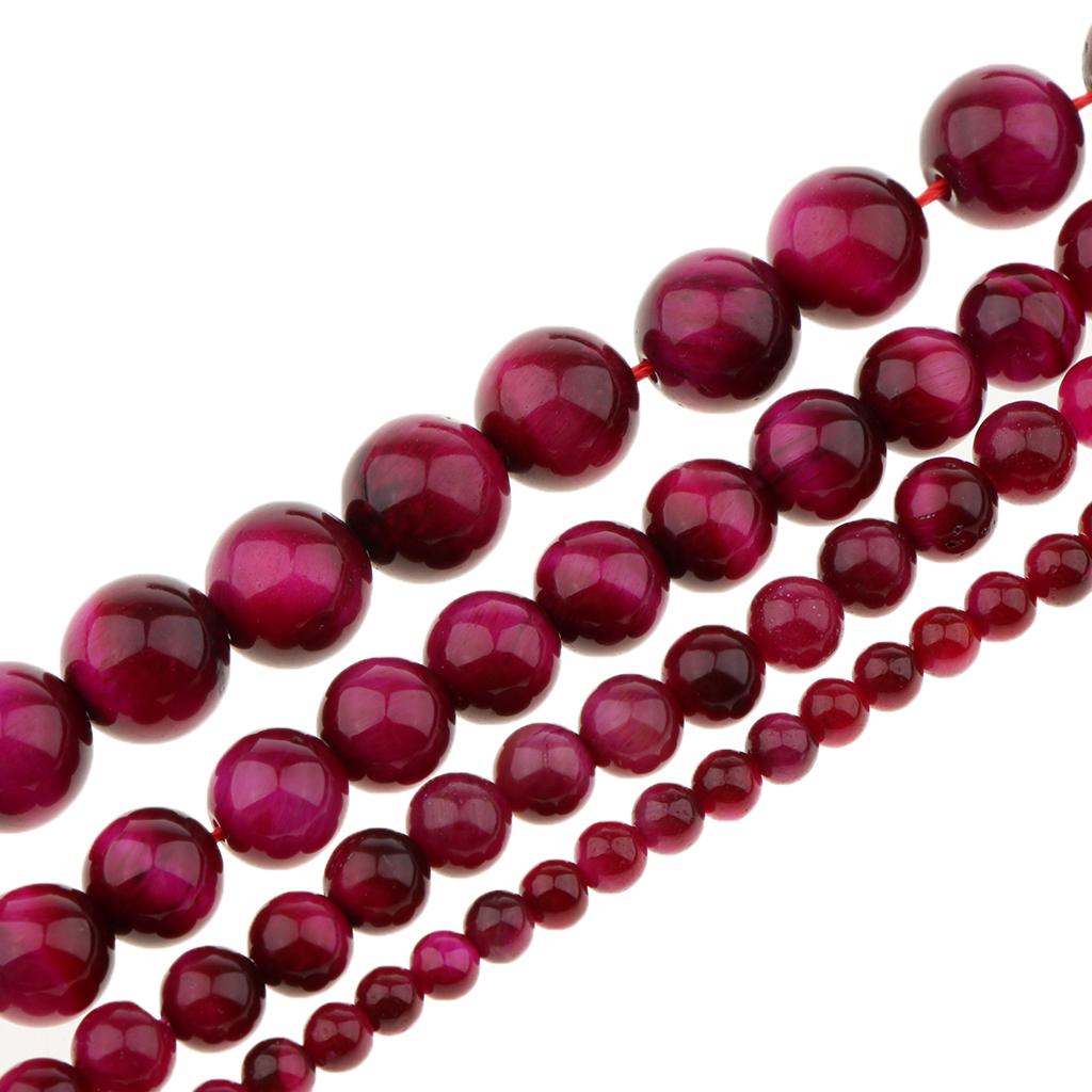 1 Strand Natural Stone Rose Red Tiger Eye Agate Loose Beads Lot Craft 4mm