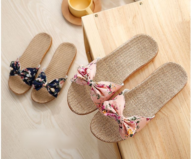 Dép cói nơ hoa dễ thương