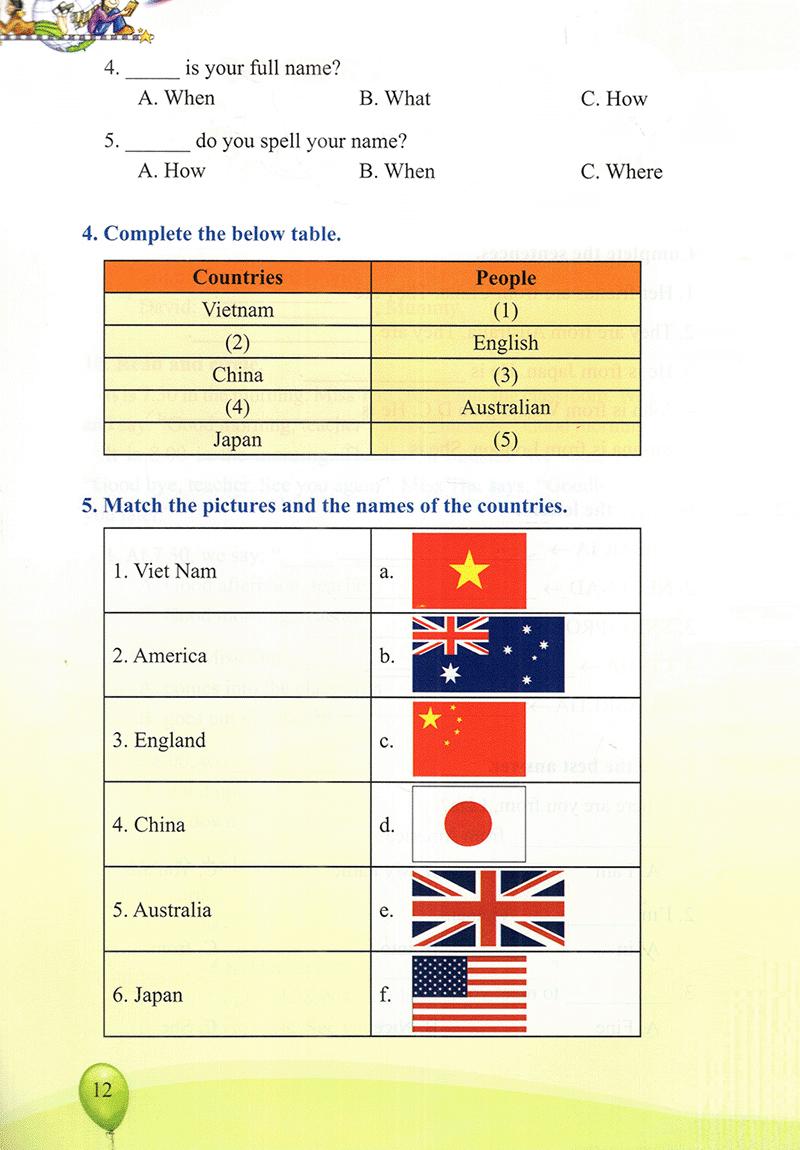 Vở Thực Hành Tiếng Anh Lớp 4