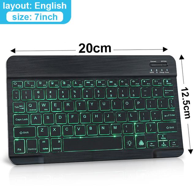 Bàn Phím Mini Không Dây Bàn Phím Bluetooth Nga/Bàn Phím Tiếng Anh Backlit RGB Sạc Cho Ipad Điện Thoại Máy Tính Bảng Laptop