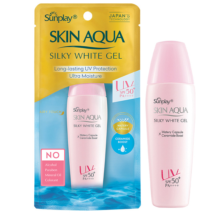 Gel Chống Nắng Dưỡng Da Trắng Mượt Sunplay Skin Aqua Silky White Gel SPF 50 PA+++ (30g)