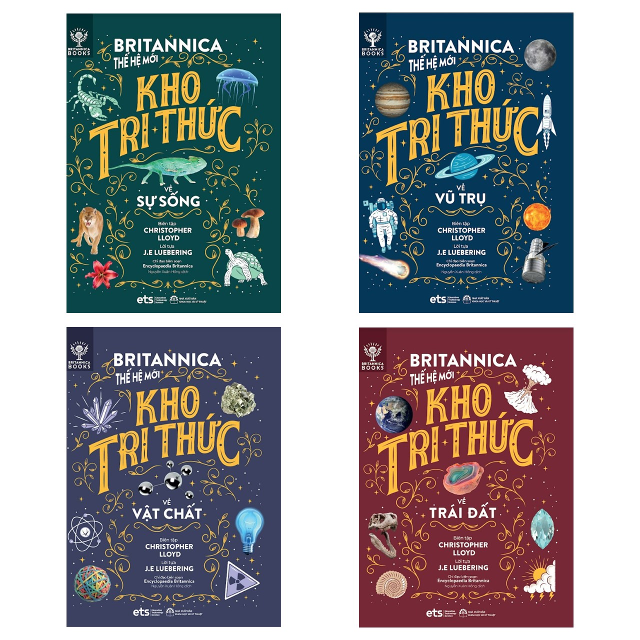 Bộ 4 Cuốn Britannica Thế Hệ Mới: Thế Giới Vận Hành (Vũ trụ, Trái đất, Sự sống, Vật chất)